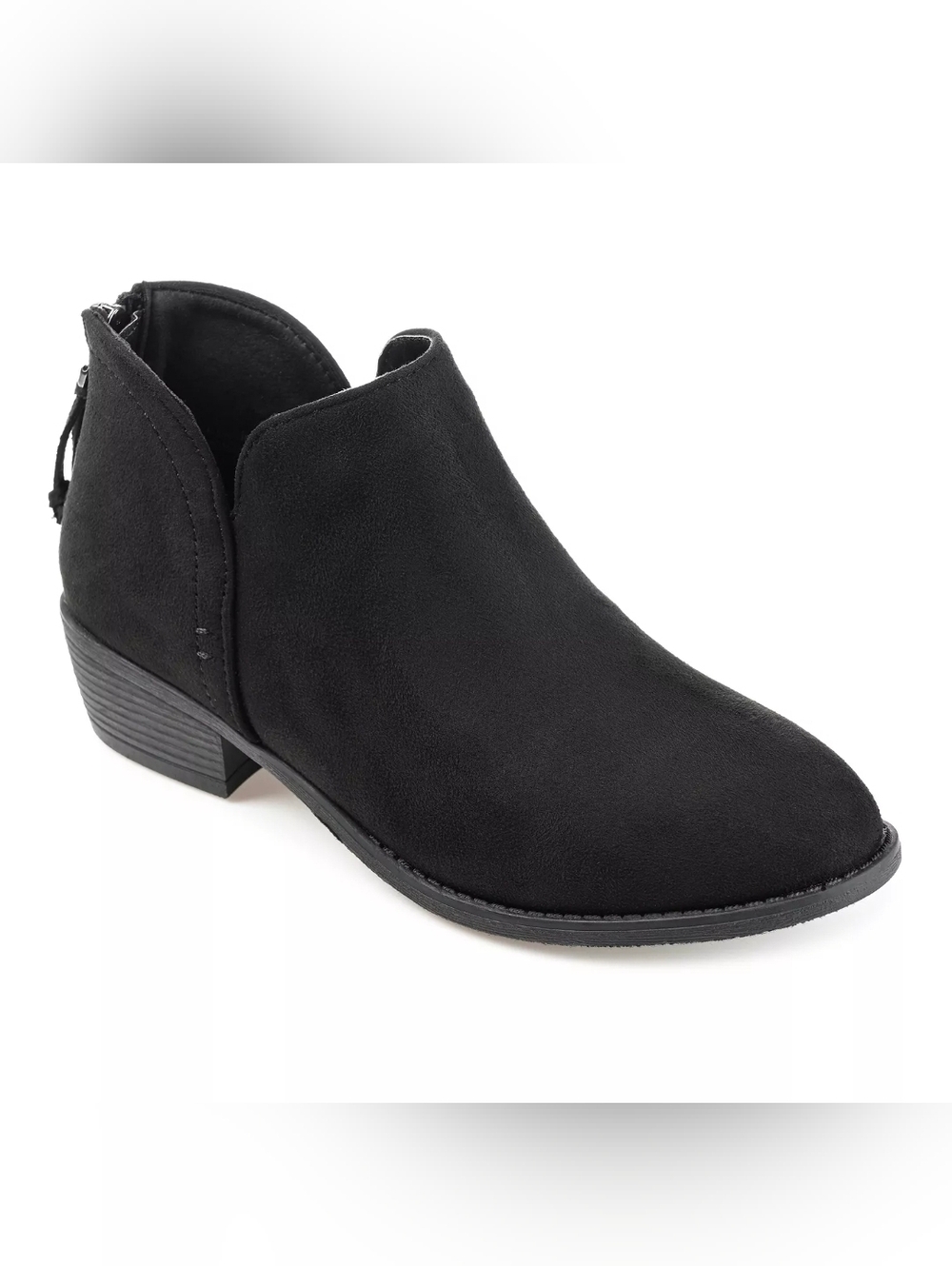 Journee Livvy Women's Back Heel Zip Stacked Heel Booties